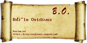 Bőle Ovidiusz névjegykártya